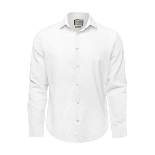 Linen Shirt Long Sleeve - Ocean