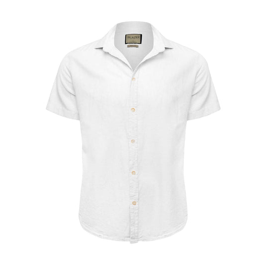 Linen Short Sleeve Shirt - Ocean