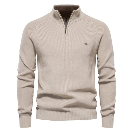 High Collar Zipper Sweater - Marquis Merino